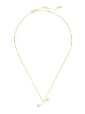 商品Kate Spade|Love Game Arrow Goldtone, Glass Pearl & Cubic Zirconia Pendant Necklace,价格¥184,第2张图片详细描述