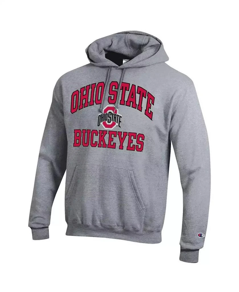 商品CHAMPION|Men's Heather Gray Ohio State Buckeyes High Motor Pullover Hoodie,价格¥337,第3张图片详细描述