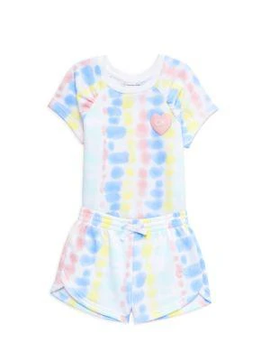 商品Calvin Klein|Little Girl’s 2-Piece Tie-Dye Tee & Shorts Set,价格¥115,第1张图片