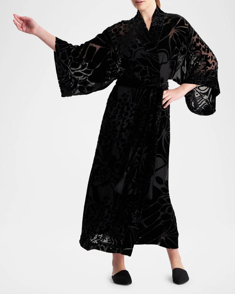 商品Natori|Vouveau Floral Velvet Burnout Robe,价格¥9182,第2张图片详细描述