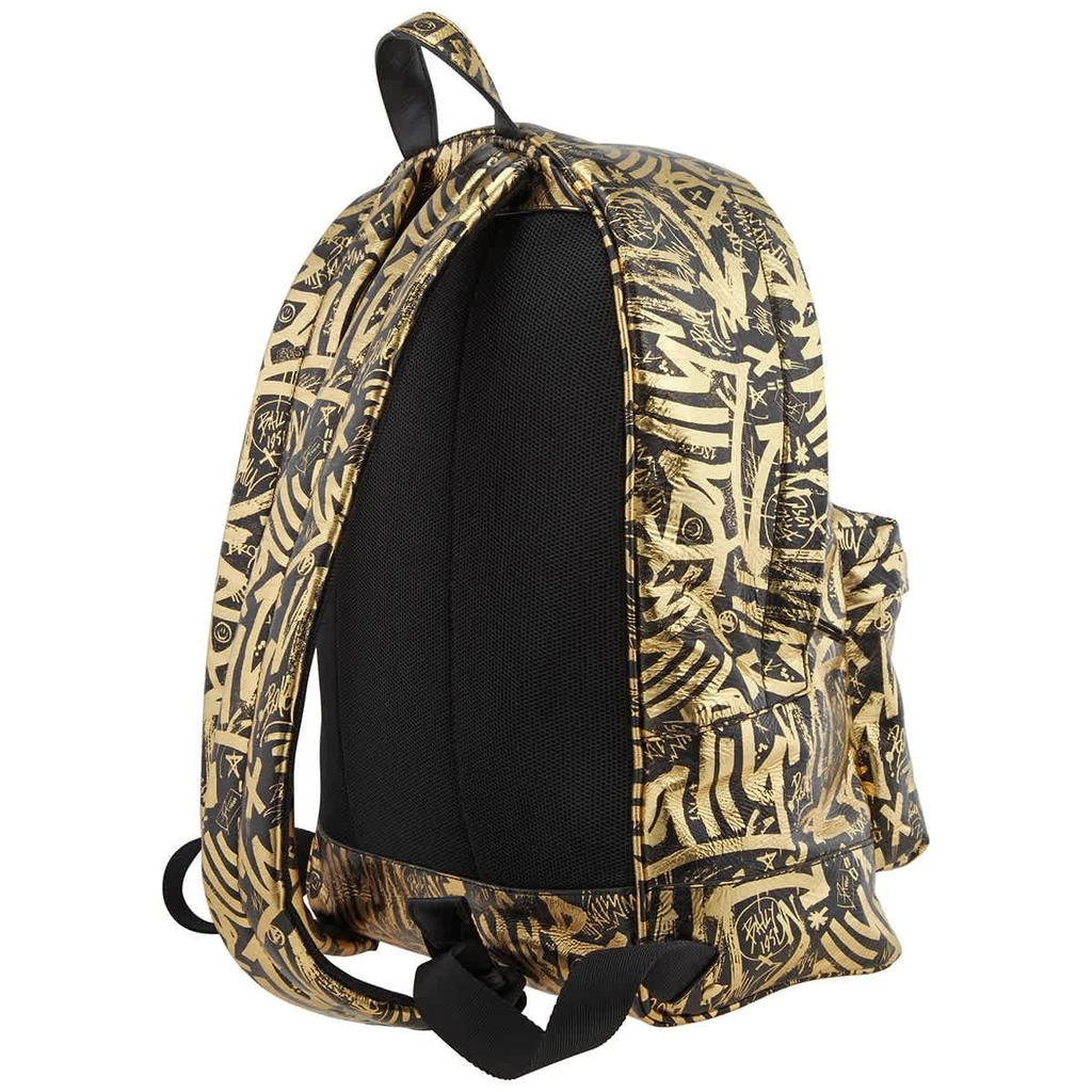 商品Bally|Bally Black/Gold Hingis Graffiti Print Leather Backpack,价格¥3264,第3张图片详细描述