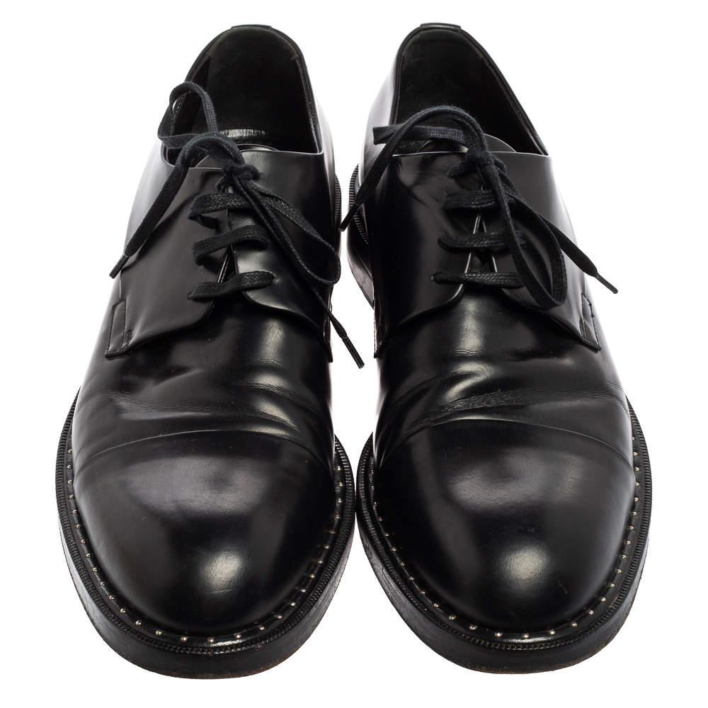 商品[二手商品] Louis Vuitton|Louis Vuitton Black Leather Lace Up Derby Size 42,价格¥3280,第5张图片详细描述