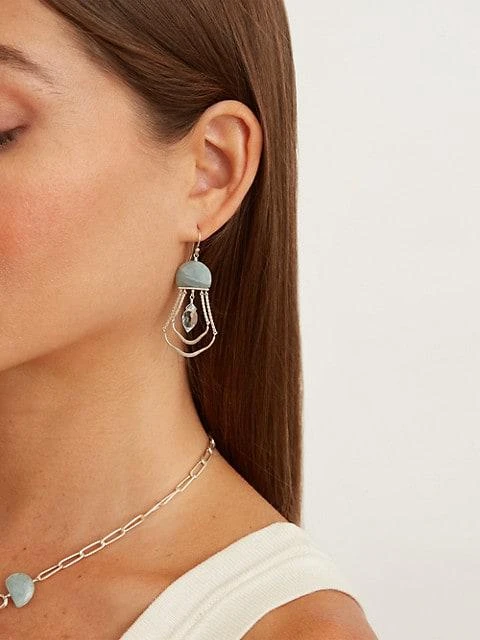 商品Chan Luu|Sterling Silver, Aquamarine, & Blue Quartz Drop Earrings,价格¥1092,第2张图片详细描述