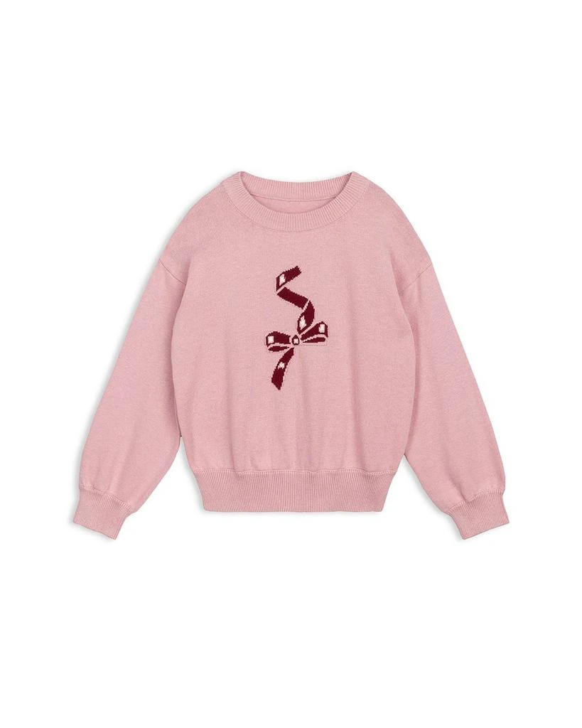 商品Miles The Label|Girls' Bow Intarsia Sweater - Little Kid, Big Kid,价格¥216,第1张图片详细描述