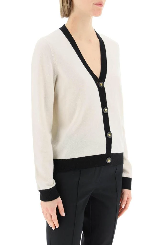 商品Tory Burch|CASHMERE CARDIGAN WITH CONTRAST TRIMMINGS,价格¥3185,第3张图片详细描述