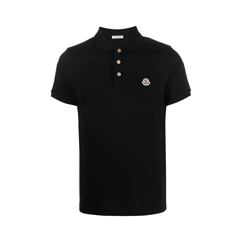 商品Moncler|【现货】蒙克莱 男士棉质微标贴扣领短袖polo衫F10918A7070084556999（四色可选） 侧贴标/胸前贴标,价格¥1211,第1张图片