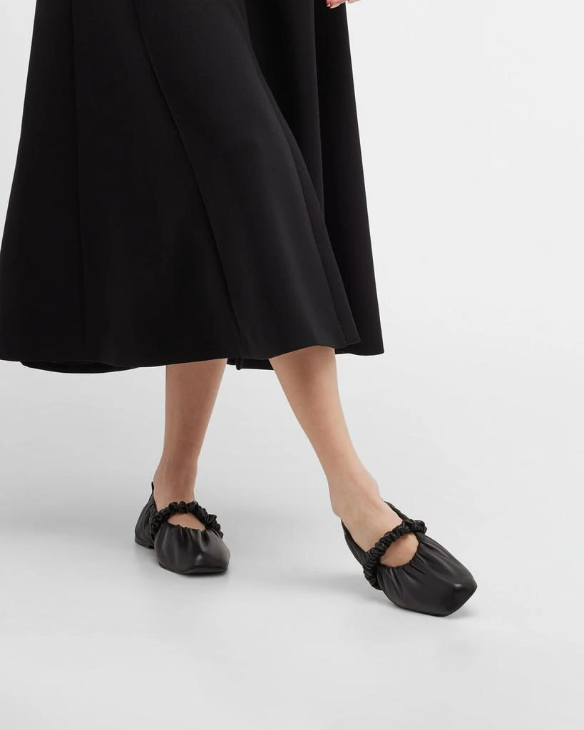 商品Ganni|Soft Leather Mary Jane Ballerina Flats,价格¥1586,第2张图片详细描述