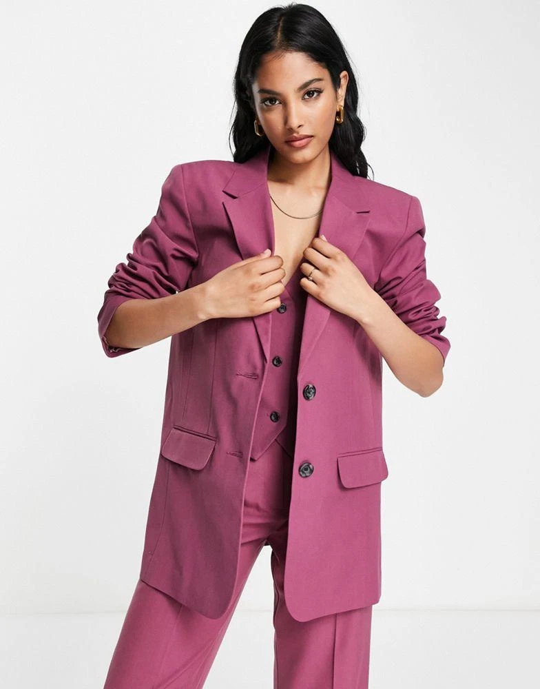 商品ASOS|ASOS DESIGN Mix & Match slim boy suit blazer in plum,价格¥341,第1张图片