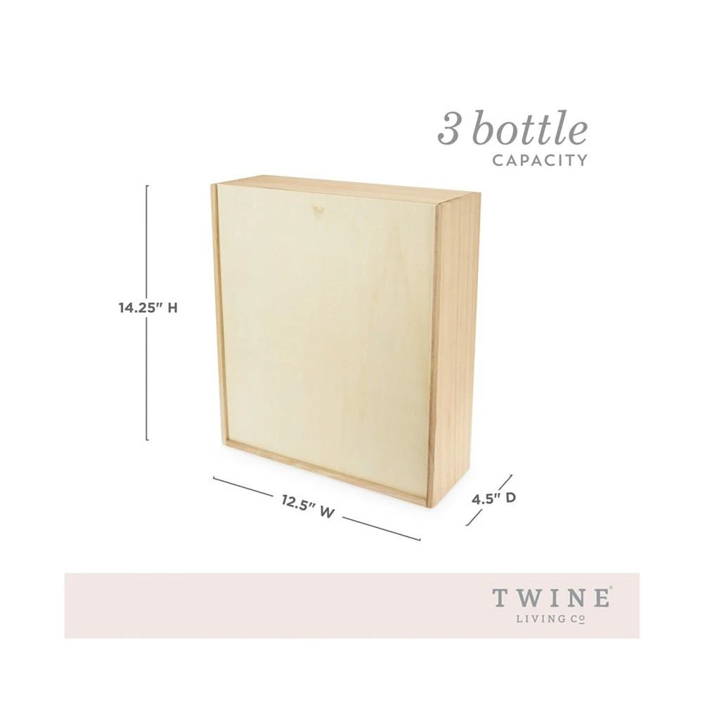 商品Twine|3-Bottle Wood Wine Box,价格¥966,第3张图片详细描述