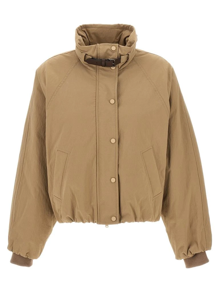 商品Brunello Cucinelli|Leather Strap Down Jacket Casual Jackets, Parka Beige,价格¥17877,第1张图片