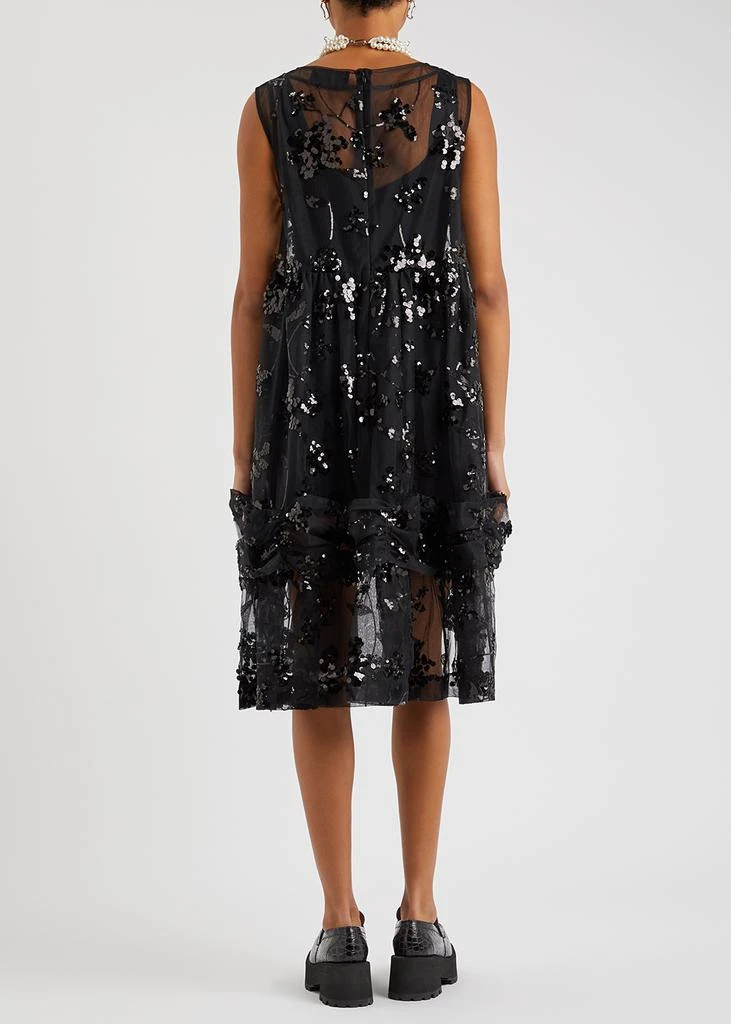 商品Simone Rocha|Black sequin-embellished gathered dress,价格¥7065,第3张图片详细描述