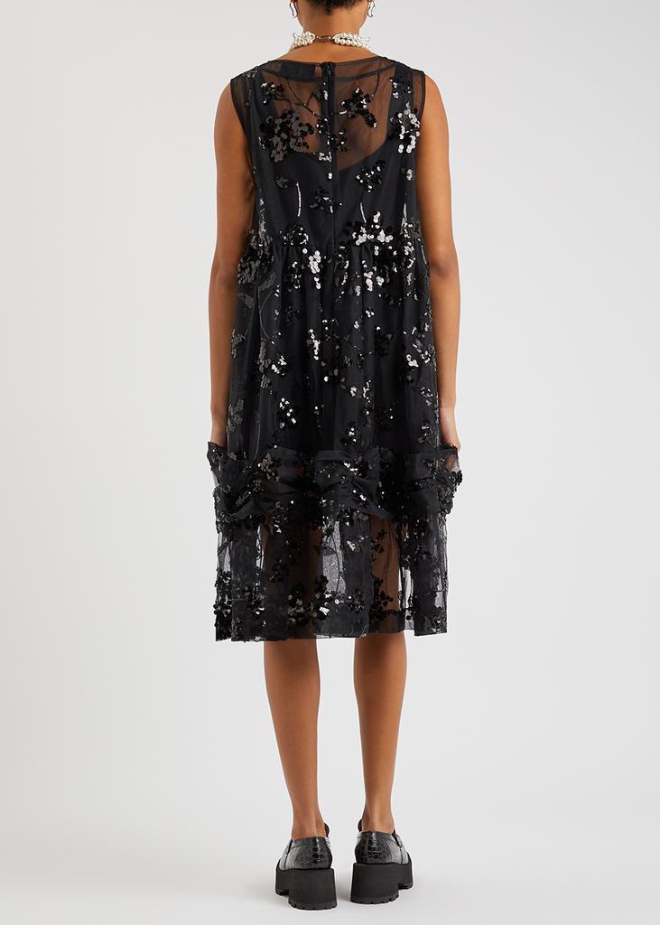 商品Simone Rocha|Black sequin-embellished gathered dress,价格¥6058,第5张图片详细描述