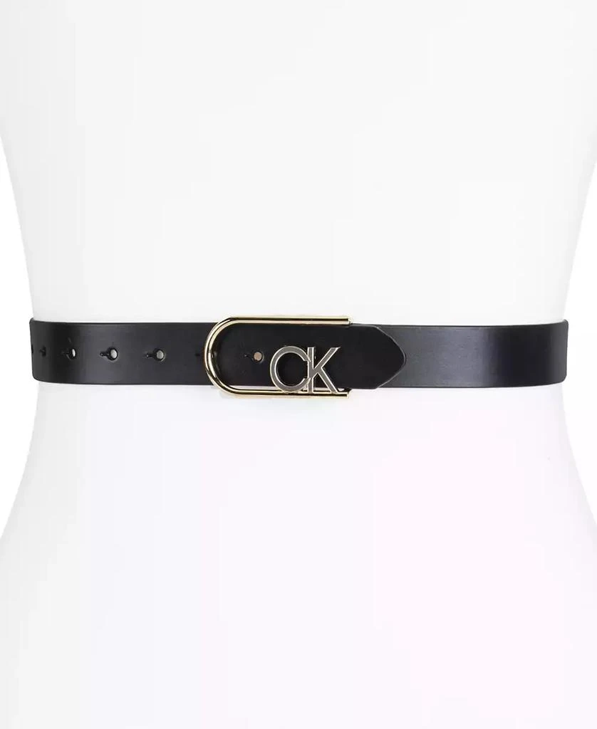 商品Calvin Klein|Two-Tone Monogram Buckle Leather Belt,价格¥169,第5张图片详细描述