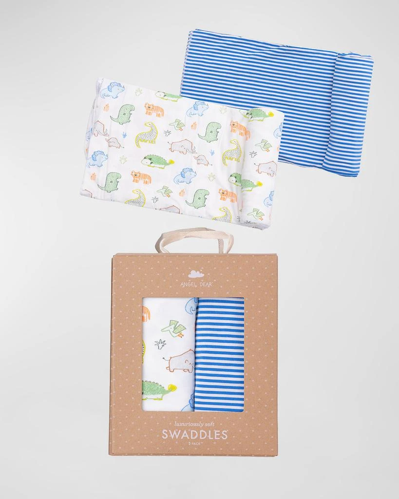 商品Angel Dear|Boy's Sketchpad Dinos 2-Piece Swaddle Set,价格¥202,第1张图片