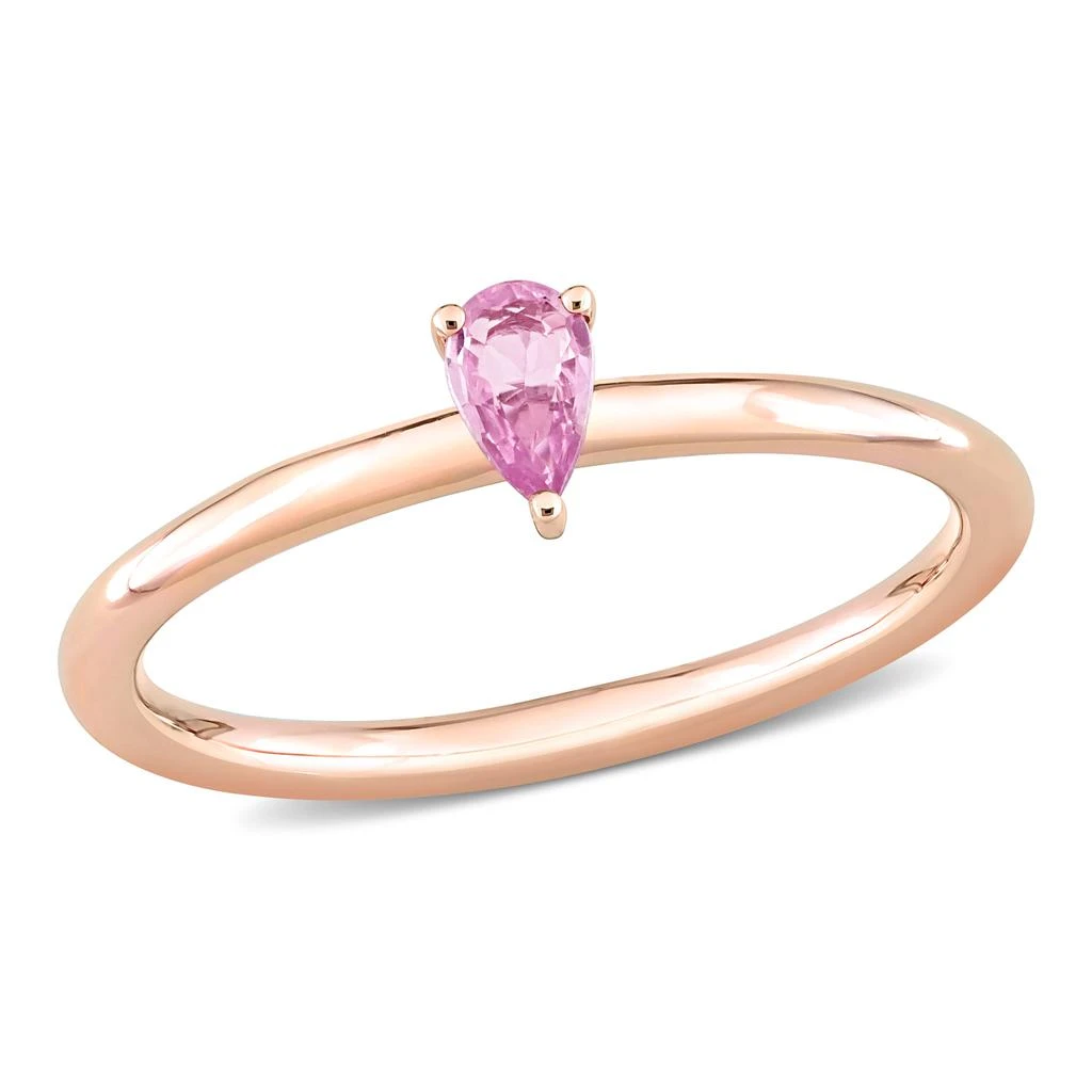 商品Mimi & Max|1/4 CT TGW Pear Pink Sapphire Stackable Ring in 10k Rose Gold,价格¥1442,第1张图片