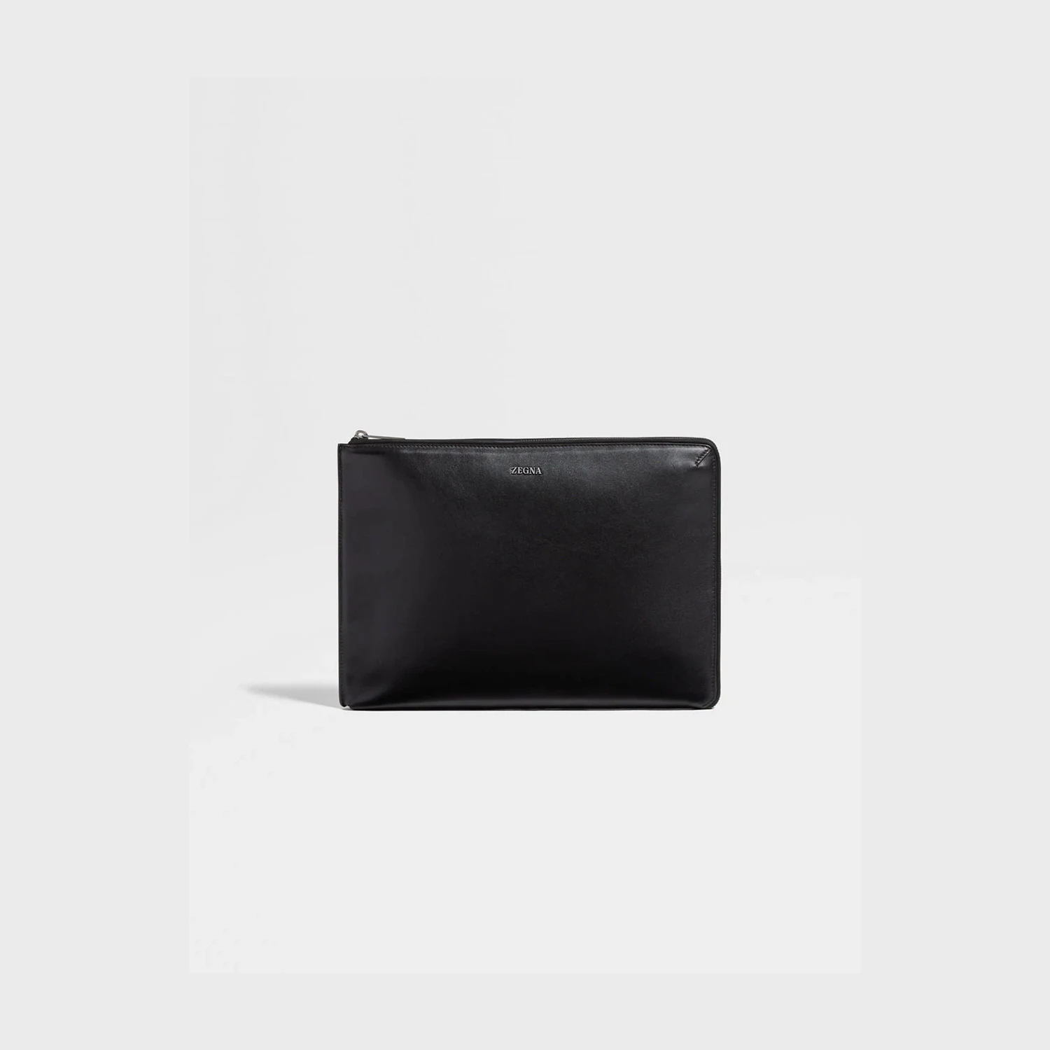 商品Zegna|【预售】 杰尼亚 25春夏 男士 手拿包 Black Leather Portfolio LHGRN-C2275Z-NER,价格¥15138,第1张图片