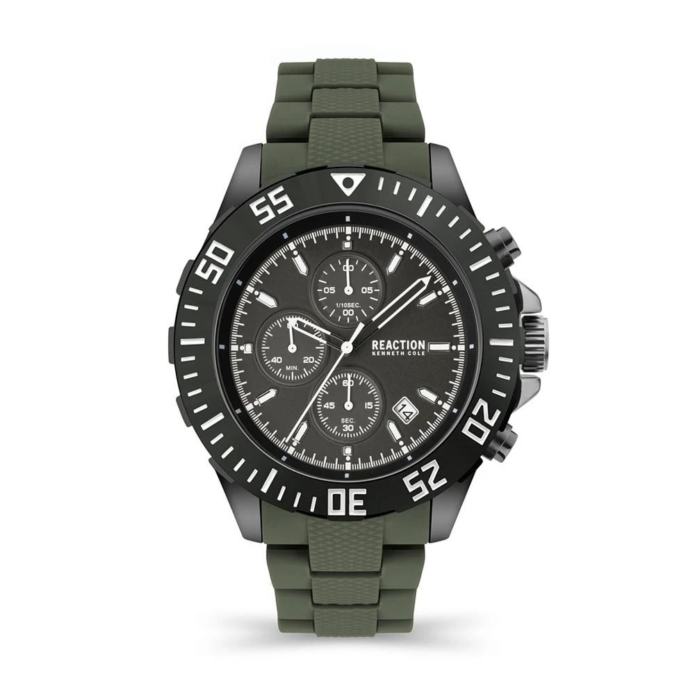 商品Kenneth Cole|Men's Chrono 3 Eyes Date Green Plastic Strap Watch, 46mm,价格¥712,第1张图片