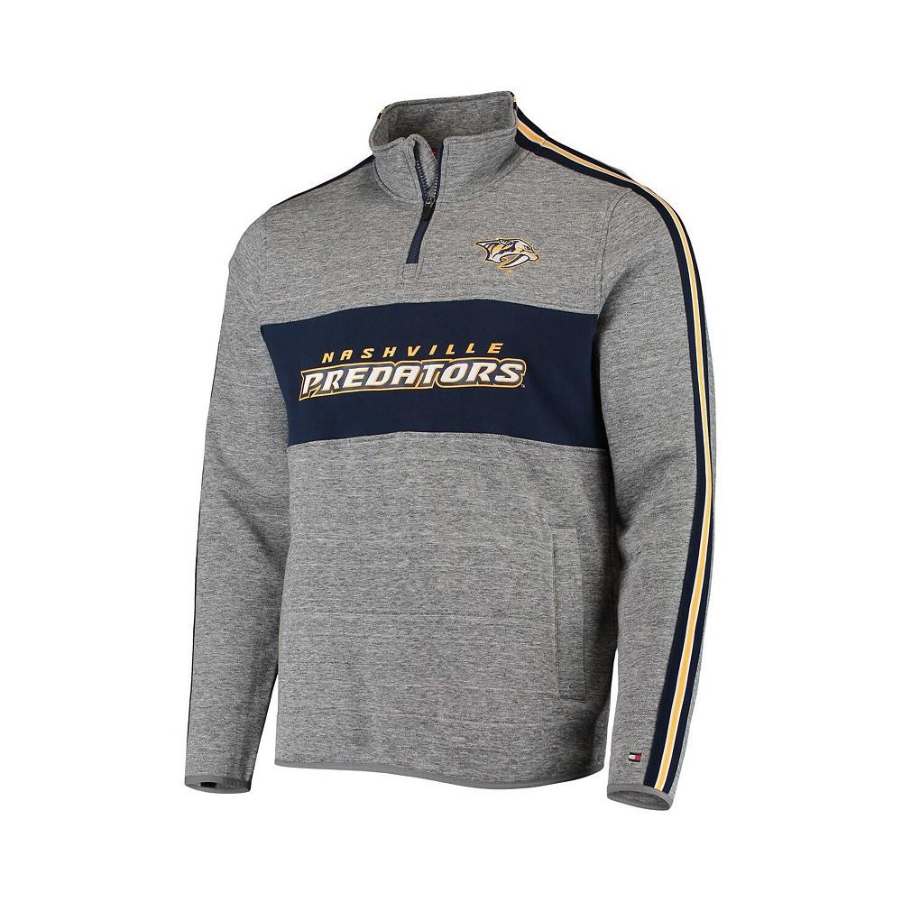 Men's Heathered Gray Nashville Predators Mario Quarter-Zip Jacket商品第3张图片规格展示