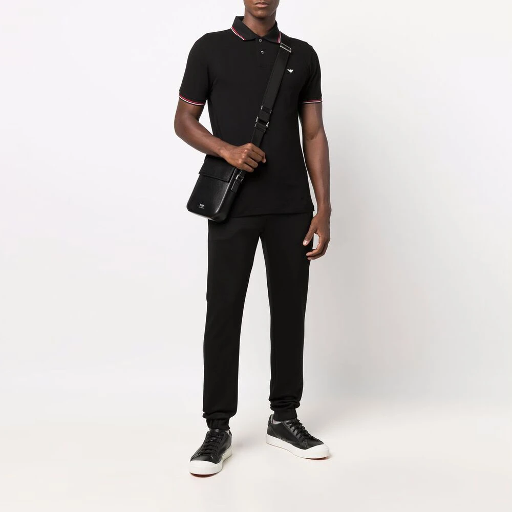 商品[国内直发] Emporio Armani|阿玛尼 鹰标修身休闲短袖Polo衫 男款 黑色,价格¥648,第8张图片详细描述