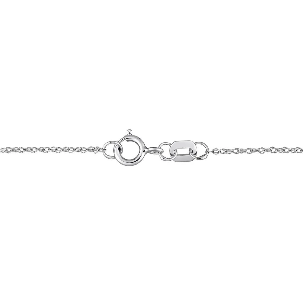 商品Julianna B|10k White Gold Blue Topaz & White Topaz Halo Necklace,价格¥2598,第2张图片详细描述