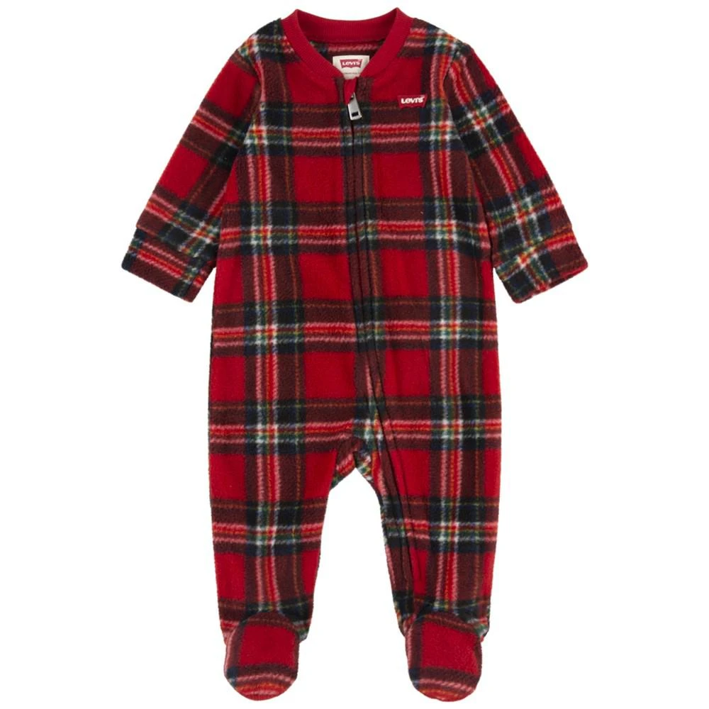 商品Levi's|Baby Boys Plaid Footed Long Sleeves Coverall,价格¥90,第1张图片