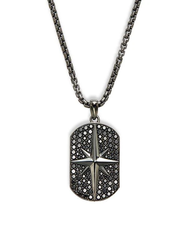 商品Effy|Black Rhodium Plated, Sterling Silver, & Black Spinel Pendant Necklace,价格¥1423,第1张图片