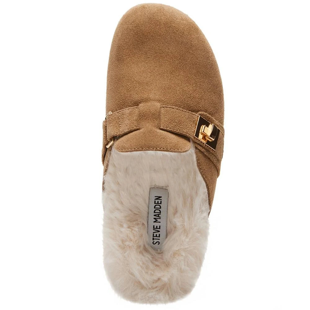 商品Steve Madden|Women's Money-F Faux-Fur Slip On Clogs,价格¥336,第4张图片详细描述