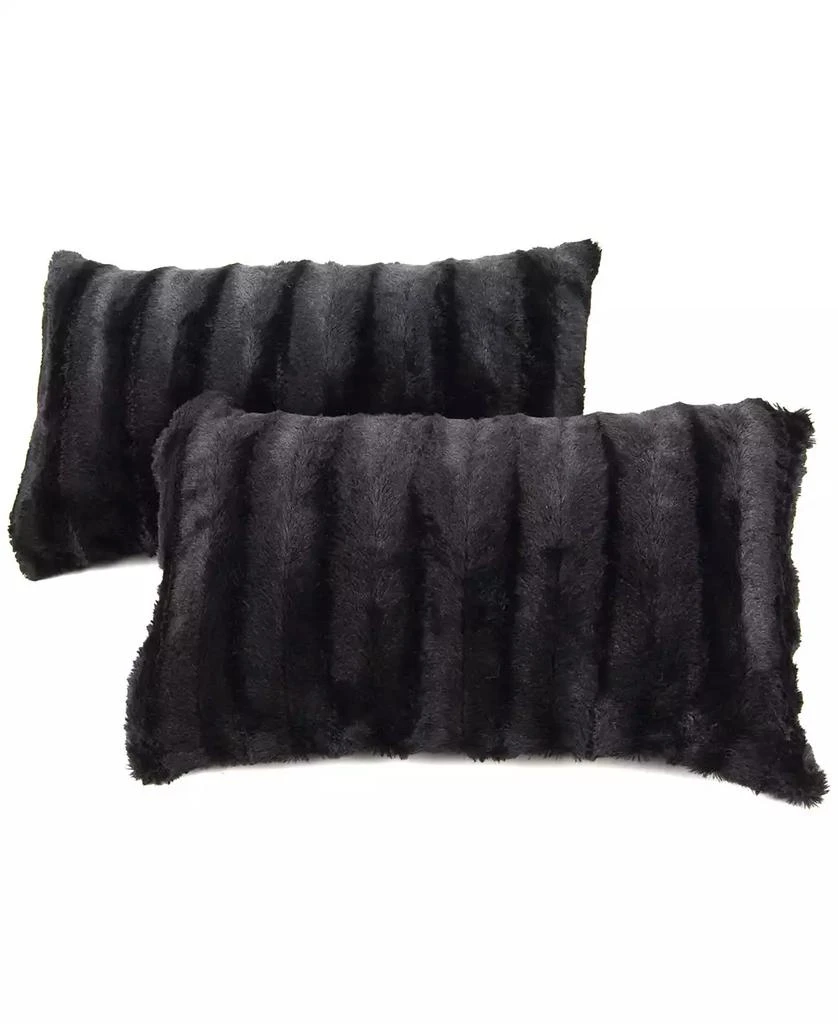 商品Cheer Collection|Faux-Fur 2-Pack Decorative Pillows, 12" x 20",价格¥204,第1张图片