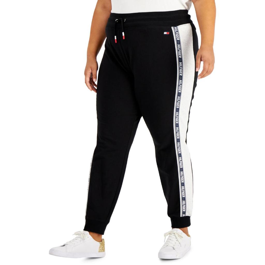 Tommy Hilfiger Sport Womens Plus Logo Side Stripe Jogger Pants商品第1张图片规格展示