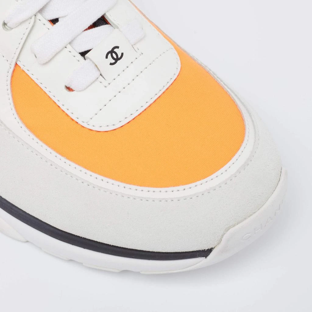 Chanel Orange/Grey Suede And Leather CC High Top Sneakers Size 42 商品