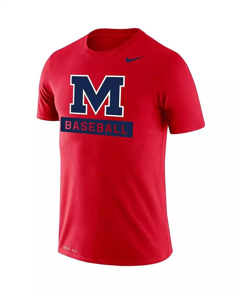 商品NIKE|Men's Red Ole Miss Rebels Baseball Logo Stack Legend Performance T-shirt,价格¥225,第3张图片详细描述