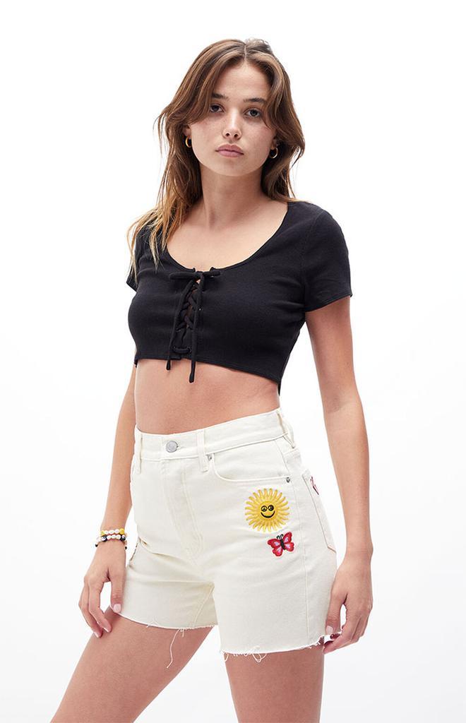 商品PacSun|Embroidered Girlfriend Denim Shorts,价格¥165,第5张图片详细描述