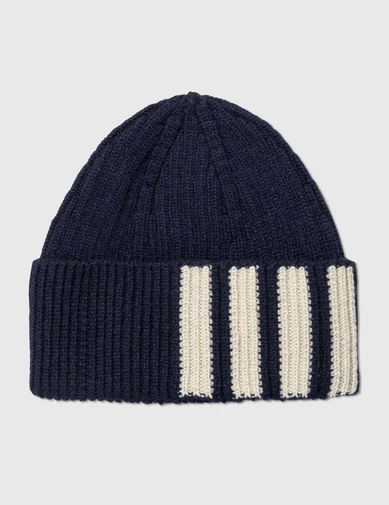 商品Thom Browne|4 BAR STRIPE CASHMERE RIB HAT,价格¥3128,第1张图片