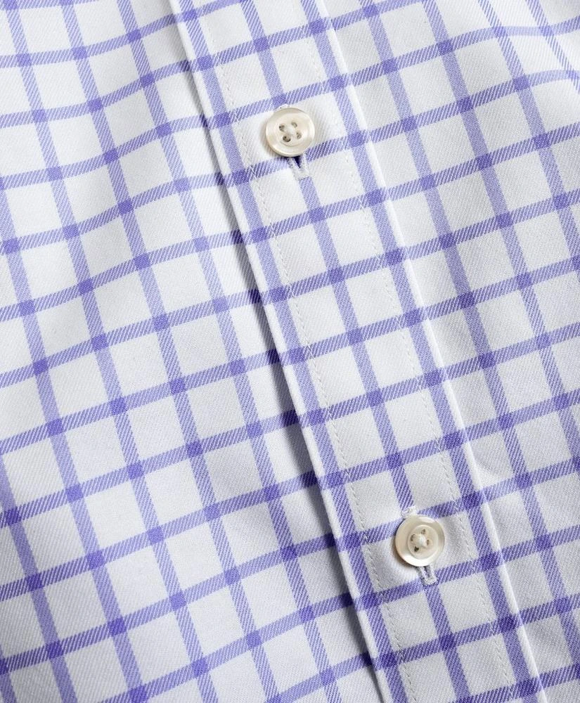 商品Brooks Brothers|Stretch Regent Regular-Fit Dress Shirt, Non-Iron Twill Short-Sleeve Grid Check,价格¥319,第3张图片详细描述