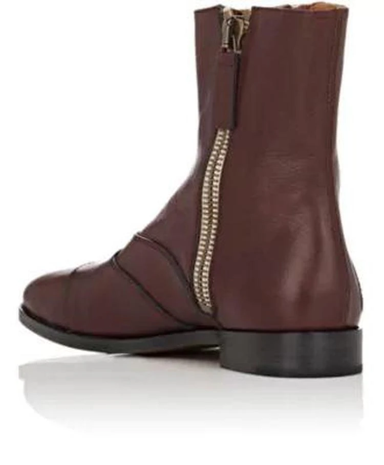 商品Chloé|Double-Zip Leather Ankle Boots,价格¥4456,第3张图片详细描述