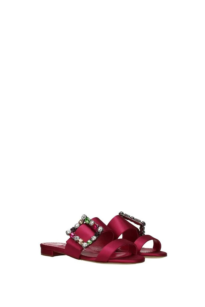 商品Manolo Blahnik|Slippers and clogs Satin Fuchsia Dark Pink,价格¥3463,第2张图片详细描述