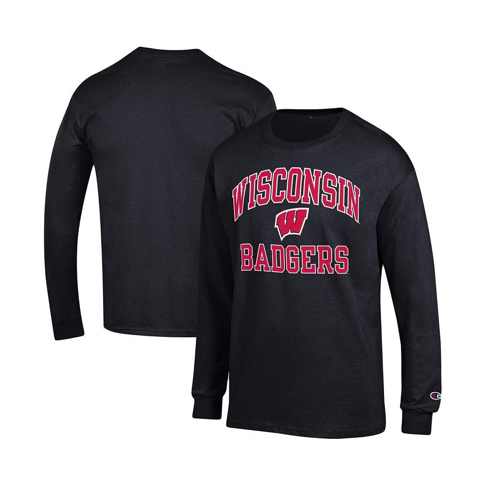 商品CHAMPION|Men's Black Wisconsin Badgers High Motor Long Sleeve T-shirt,价格¥236,第1张图片