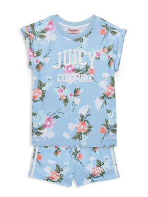 Baby Girl's 2-Piece Floral T-Shirt & Shorts Set商品第1张图片规格展示