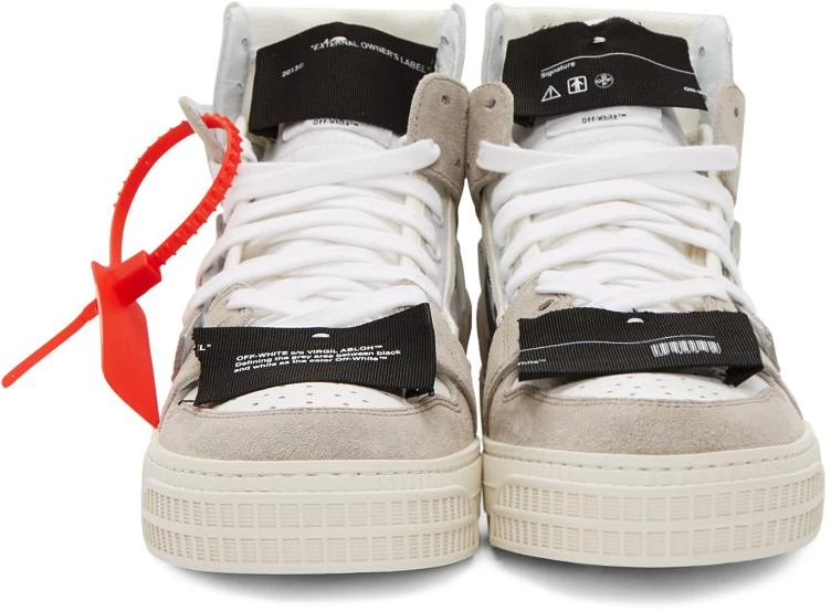 商品Off-White|White & Grey Low 3.0 Off-Court High-Top Sneakers,价格¥3045,第2张图片详细描述