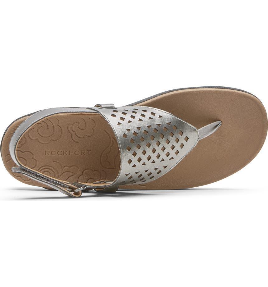 商品Rockport|Ridge Latticed Thong Toe Sandal,价格¥331,第6张图片详细描述