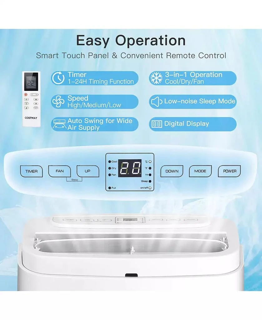 12000BTU Portable Air Conditioner 3-in-1 Air Cooler Fan Dehumidifier w/ Remote 商品
