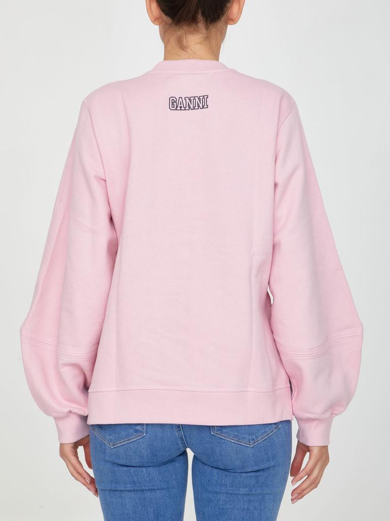 Ganni Pink Sweatshirt With Logo商品第4张图片规格展示