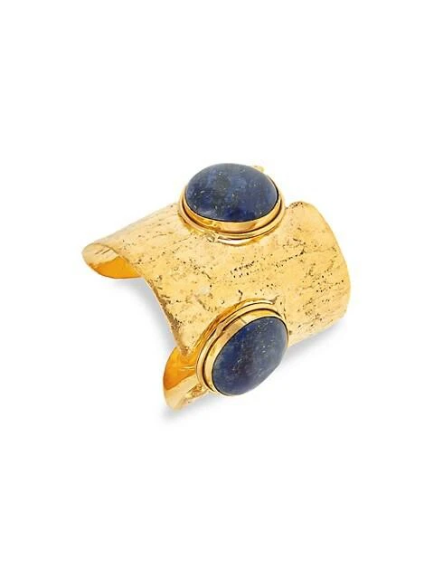 商品Sylvia Toledano|Ajourée II 22K Goldplated Lapis Wide Cuff Bracelet,价格¥3223,第1张图片