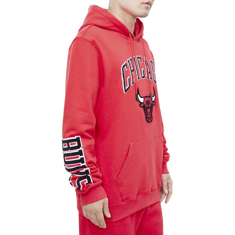 Pro Standard Bulls Stacked Logo Hoodie - Men's商品第3张图片规格展示