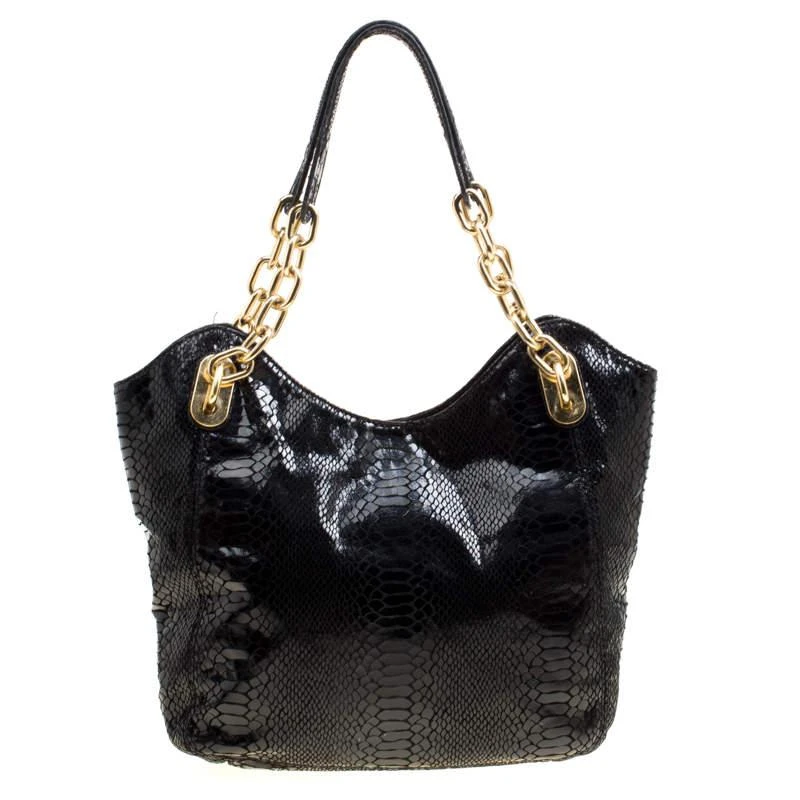 商品[二手商品] Michael Kors|Michael Michael Kors Python Embossed Leather Medium Lilly Chain Tote,价格¥1672,第4张图片详细描述
