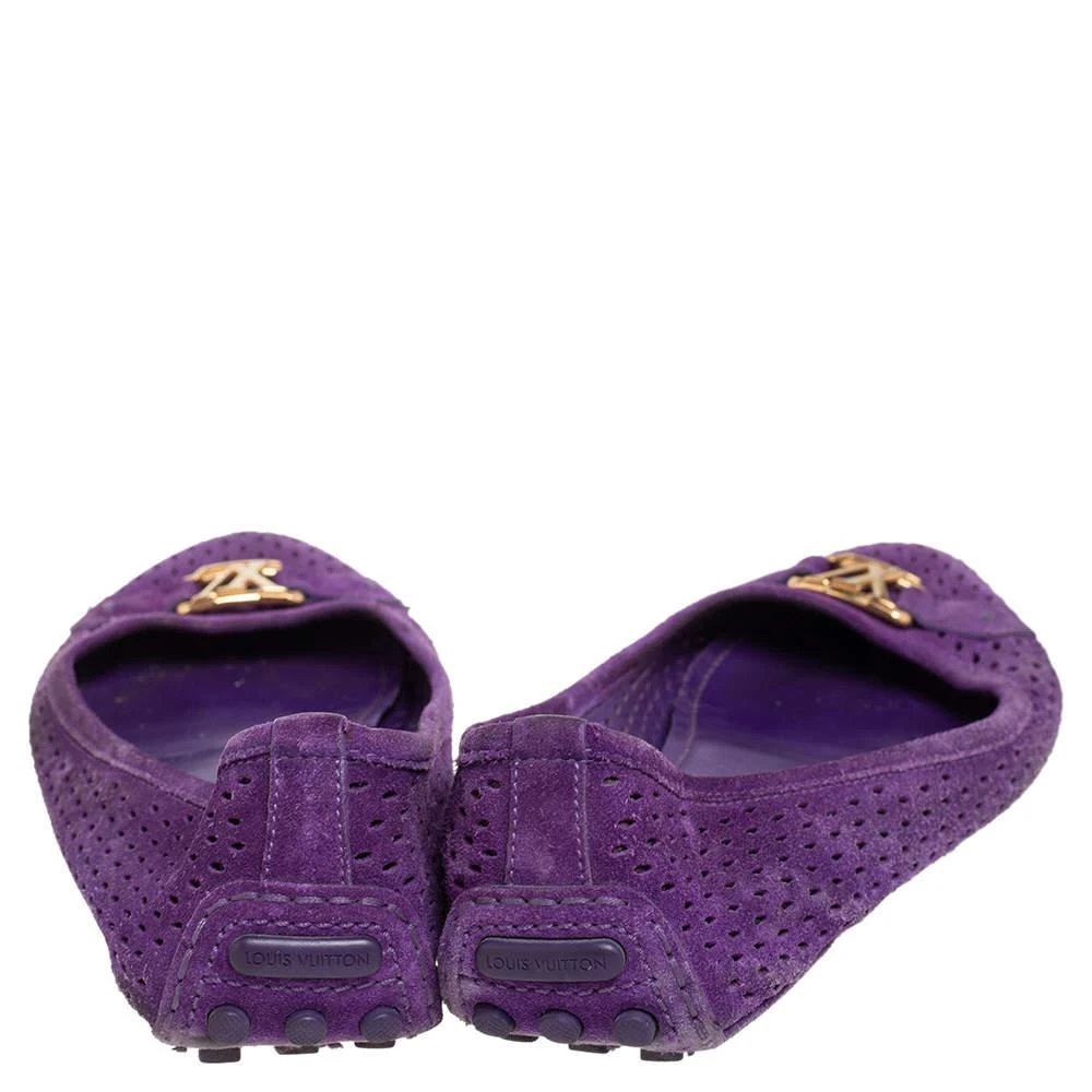 商品[二手商品] Louis Vuitton|Louis Vuitton Purple Perforated Suede Ballet Flats Size 39,价格¥1533,第5张图片详细描述