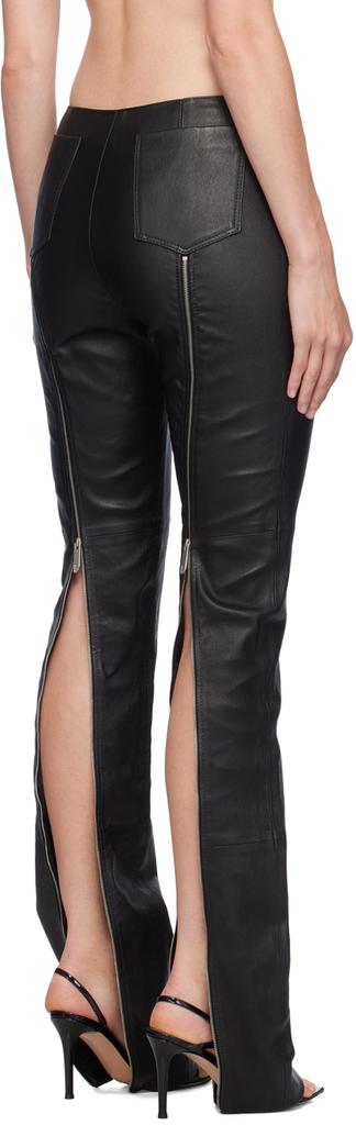 Shop Black Multi Zip Skinny Leather Pants on Sale at BeyondStyle