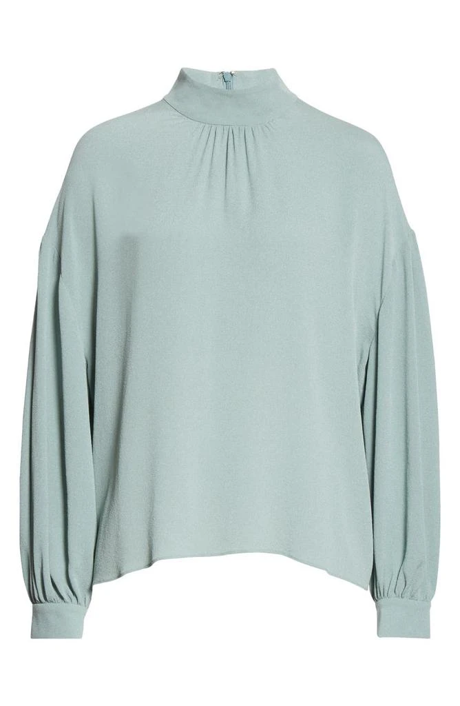 商品Vince|Shirred Mock Neck Silk Top,价格¥1313,第5张图片详细描述