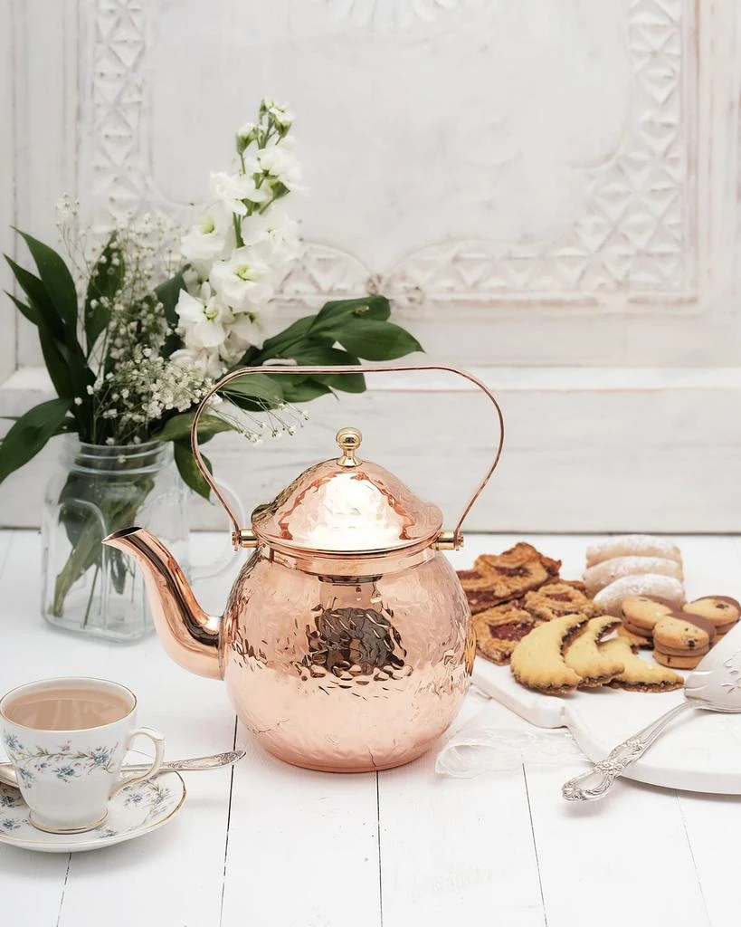 商品Coppermill Kitchen|Vintage Inspired Copper Hand Hammered Teapot,价格¥1223,第1张图片