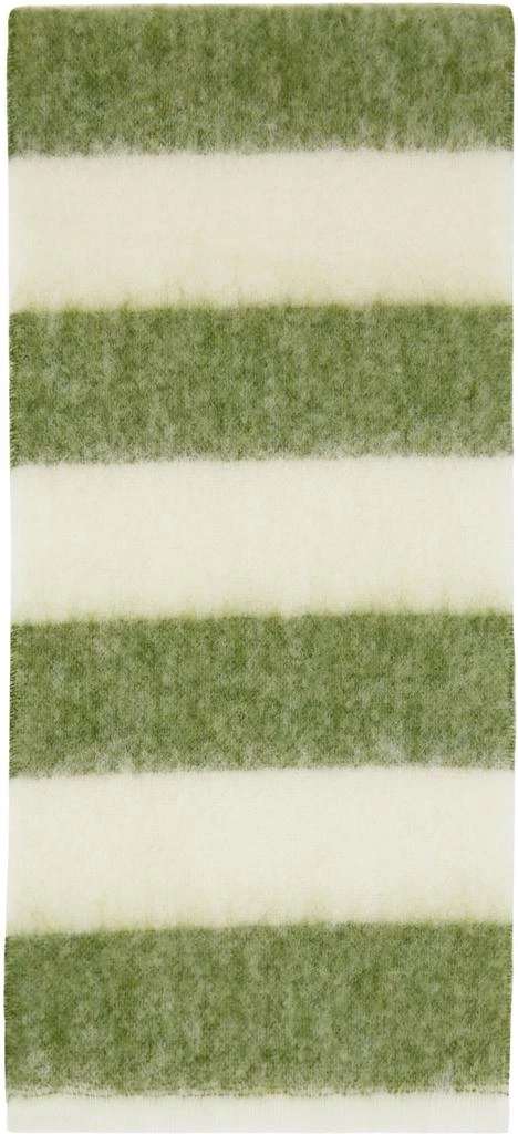 商品Acne Studios|Green & Off-White Stripe Scarf,价格¥2311,第2张图片详细描述